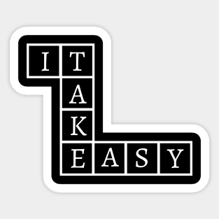 Take It Easy Crossword Sticker